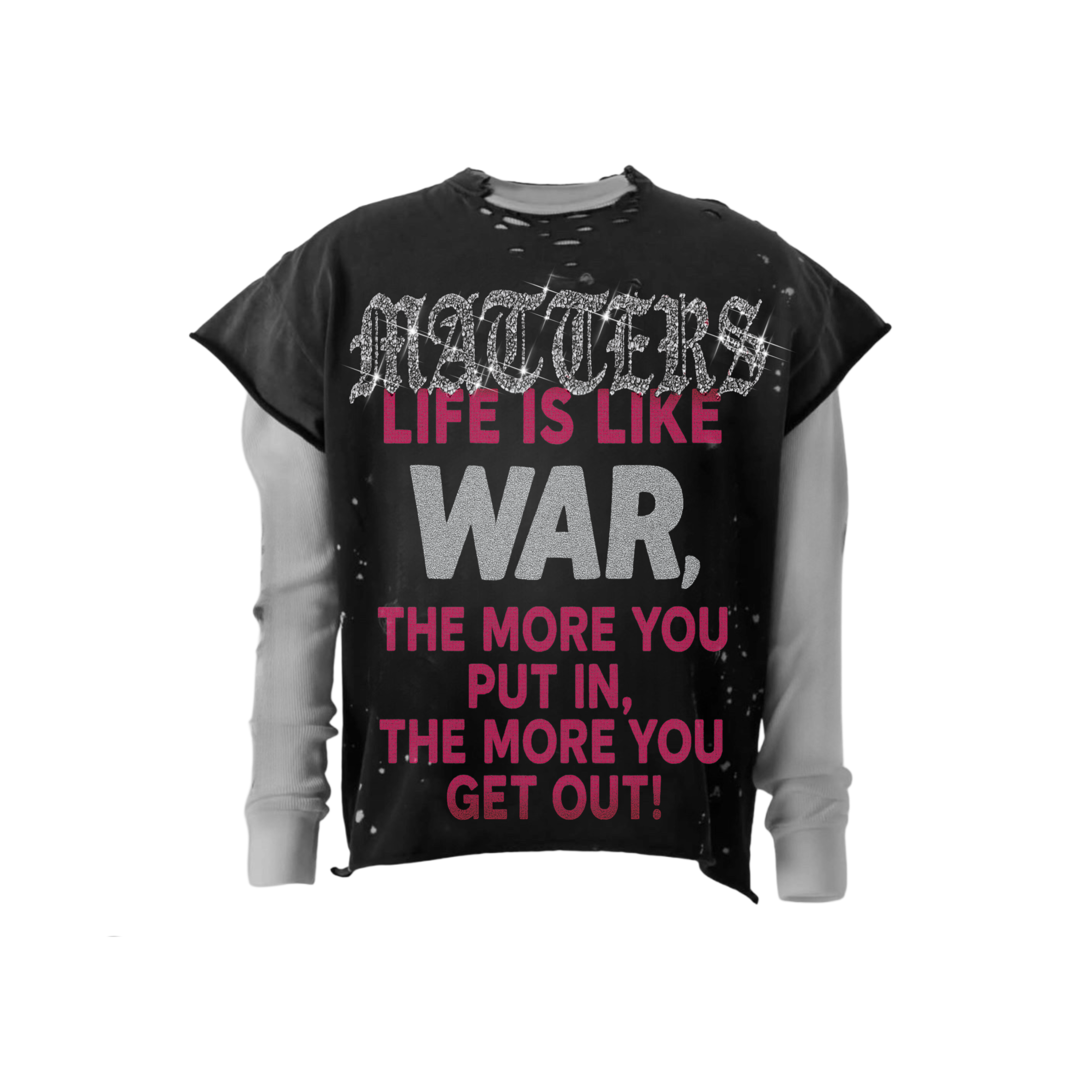 N*M “Life Is Like War” Double Layered Tee