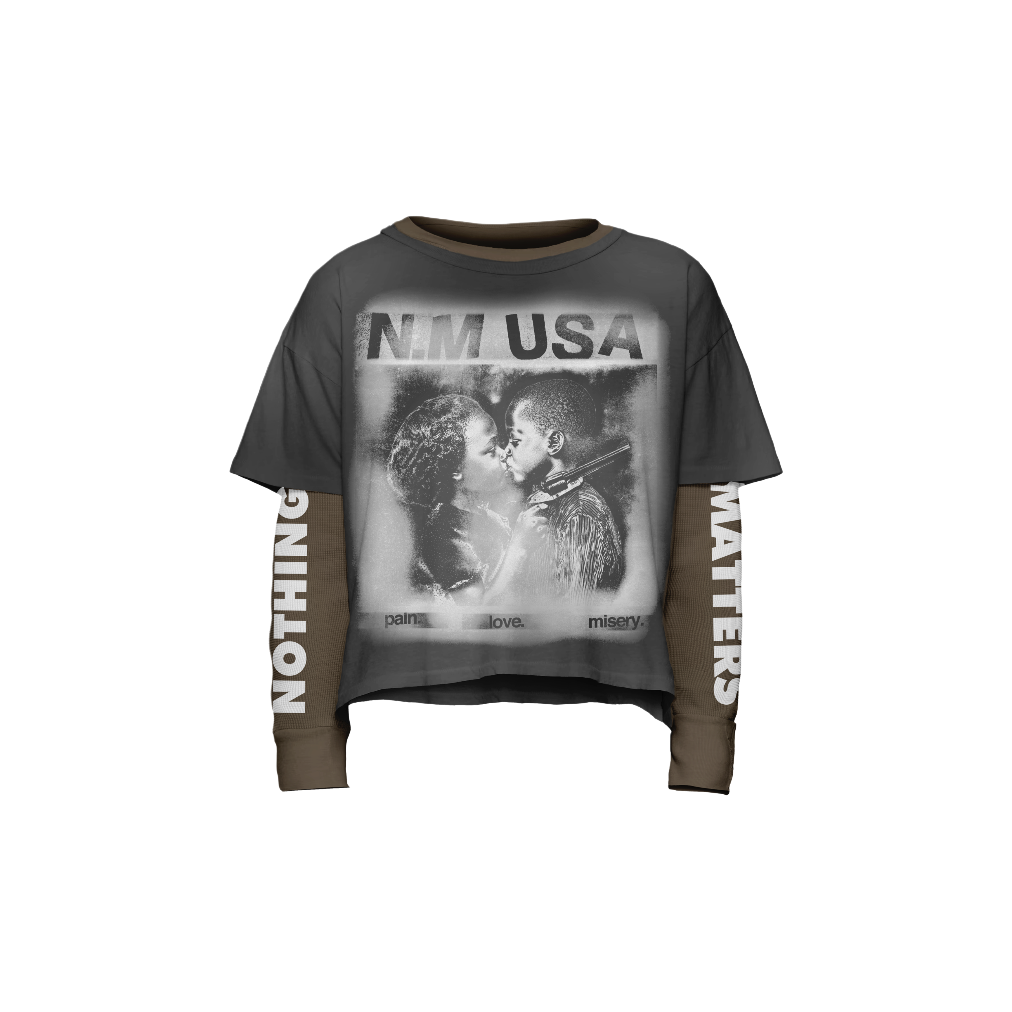 N*M “Pain, Love, Misery” Double Layered Tee